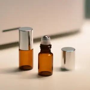 휴대용 롤링 갈색 유리 롤온 공병 3ml 화장품 소분 공병 볼 용기 롤온 롤러 롤링