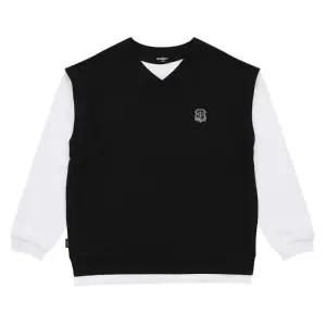 에꼴리에 세이브존03 브이넥 조끼 레이어드티  kyy24A1403-BK