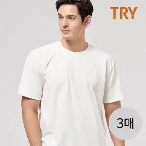 TRY 남성 순면100 베이직 라운드넥 이너웨어티셔츠3매