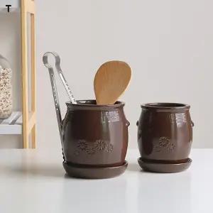 물빠짐 수저꽂이 항아리 수저통 대