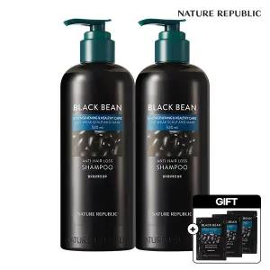 [네이처리퍼블릭] 30ml추가+쇼핑백 증정 블랙빈 탈모증상 개선 샴푸 520ml 2개