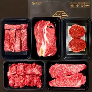 1++등급 프리미엄 시그니처 A 1.5kg 한우선물세트 (투뿔 등심+꽃갈비살+채끝살+안심+특수부위) 고급포장 선물용 마장동 소고기 구이용 캠핑 실속 정육 설추석 명절 명품 한우세트