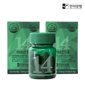 한미양행 녹차다이어트 녹차 카테킨 14 영양제 700mg42정2박스