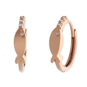 14K 큐빅아이 물고기 원터치 귀걸이 한쌍 PNE35861