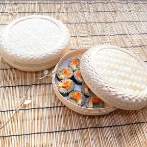 대나무 찬합 원형 l 피크닉 도시락 캠핑 석작 한과 상자 떡상자 곶감 소풍 김밥 포장 용기