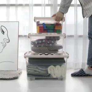 플라스틱 수납박스 대 무빙 바퀴 투명 정리함 보관함