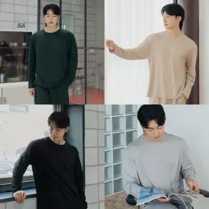 이너쿠키 슬림 피치 기모 홈웨어 남성잠옷 남자파자마 IHC7955