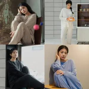이너쿠키 슬림 피치 기모 홈웨어 여성잠옷 수면잠옷 IHC7965