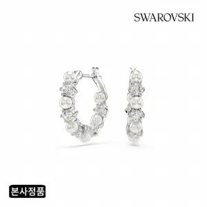 [/본사정품] Matrix 로듐 크리스털 펄 후프 귀걸이 5709256