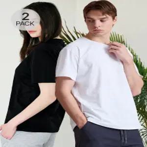 [파라고나][1+1] 2장세트 공용 30수 순면 라운드 기본 무지 반팔 티셔츠