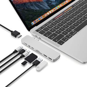 하이퍼드라이브 8in2 GN28D(실버) 맥북 일체형 4K HDMI miniDP 100W PD충전 썬더볼트 USB 멀티 허브