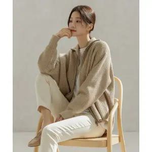 프렌치시크 FRENCHCHIC 레글런 하이넥 골지니트 집업 가디건 12229380 621791