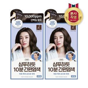 [엘라스틴] 샴푸하듯 10분 간편염색 80g x 2개 흑갈색
