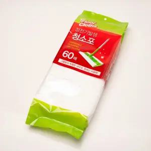 (60매입) 국산 정전기발생 청소포 일회용 부직포/청소/밀대/마대/원터치/정전기/대형/정전기포/먼지/청소용