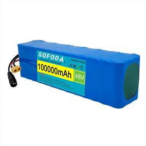 2025 새로운 48V 100Ah 2000W 13S3P DC/T 리튬 이온 배터리 팩 BMS + 충전기가있는 모터에 적합