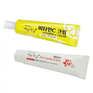 예쁜얼굴 썬크림 비타민C크림 스킨케어 자외선차단 미백 탄력 V