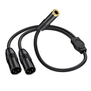 1/4 6.5mm TRS 암-듀얼 XLR 수 Y-스플리터 스테레오 브레이크아웃 케이블, 인치 3m