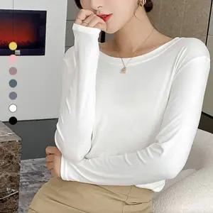 모달 스판 긴팔 티셔츠 여자 라운드넥 유넥 레이어드 7컬러 봄 가을