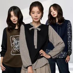 메시제이 어텀 로맨틱 블라우스 3종 빅사이즈 라운드넥 셔츠 리본 플라워 프릴 가을 겨울 레이어드