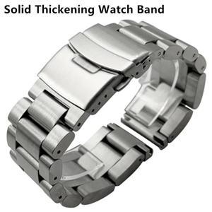 솔리드 두꺼운 5.5mm 316L 스테인레스 스틸 시계 밴드 실버 22mm 금속 스트랩 손목 시계줄