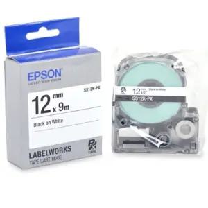 EPSON 라벨 테이프 12mm SS12K 흰색 검정/스티커/엡손/라벨지/앱손/프린터/용지/라벨기/리필/네임/엡슨