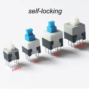 푸쉬락스위치 푸쉬온 40개 자동 잠금 스위치 푸시 버튼 프레스 On Off 6Pin 58x58mm 7x7mm 8X8mm 85x85mm