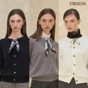 (백화점 동일!)25FW 크레송 스카프 니트 가디건 3종