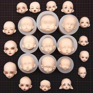 도자기 점토 BJD 8/6/4 인형 얼굴 실리콘 금형 폴리머 클레이 금형소형 3D 머리
