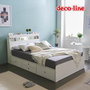 [데코라인]코넬 피카 LED 더블 수납 침대+독립40T매트 DKN085C