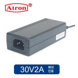 DC 30V 2A 어댑터 30V 2A 모니터 노트북 아답터 해외인증 3구접지형(전원선 포함)