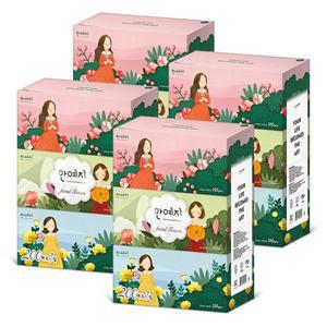 [한예지]캐릭터 천연펄프 미용티슈 200매 3입 4팩