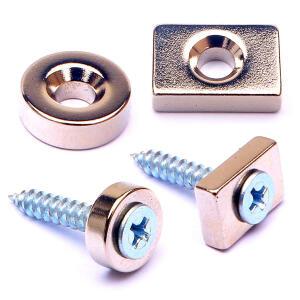 타공 자석 택1 원형 12mm 직사각형 15mm 25mm 두께 4T 피스 체결 고정 ND 마그네트 네오디움 구멍 홀 자석
