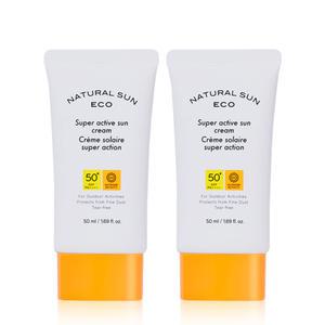 [2ea] 더페이스샵 내추럴 선 에코 슈퍼 액티브 선크림 50ml