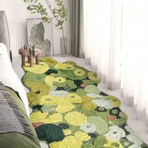 [한빛카페트]모스 포레스트 가든 잔디 터프팅 러그 침실 발매트 100x240cm