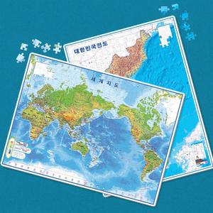 300피스 판퍼즐 세계지도 우리나라지도 (2종 세트)