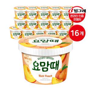 빙그레 요맘때 미니컵 리치피치 270ml 16개  아이스크림