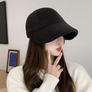 여자 겨울 퍼 모자 뽀글이 짧은챙 벙거지모자 버킷햇