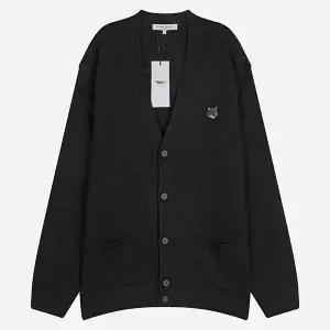 메종키츠네 5S NM00506KT1006 P199 볼드 폭스 헤드 패치 가디건 블랙