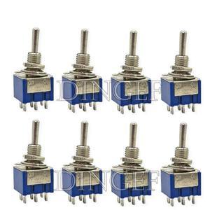 5PCS 블루 미니 MTS-102 3핀 SPDT ON-ON 6A 125VAC 소형 토글 스위치 6PIN