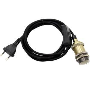 220V AC EU 플러그 전원 코드 케이블, 온/오프 스위치 E14 황동 전구 램프 홀더 소켓, 걸이형 조명용