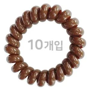 스프링밴드10P_갈색_초코브라운_스프링_헤어밴드/대용량/머리/끈/헤어/방울/리본/고무/고무줄/진주/당고