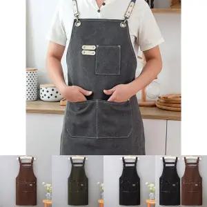 (그레이) 카페 바리스타 캔버스 앞치마/여성/목공/서빙/요리/공방/교사/홀앞치마/까페/원예/쉐프/식당용