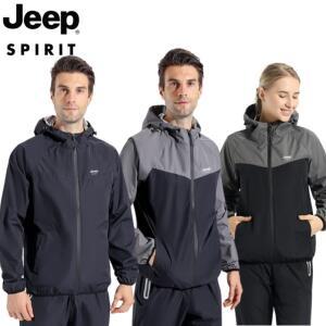 JEEP 지프 남녀공용 헬스복 트레이닝 다이어트 땀복 긴팔 집업 세트
