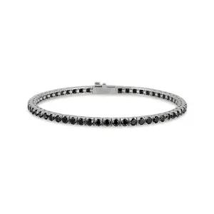 18k 텐션 블랙 다이아몬드 테니스 팔찌_2.0mm-17.5cm