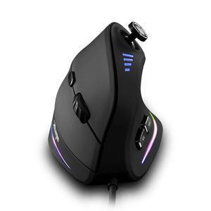 조이스틱이 장착된 젤로테스 유선 게이밍 마우스, 10000DPI, 11개의 프로그래머블 버튼, RGB, USB 광학 코드 수직 인체공학 노트북, PC, Mac, 블랙용 마우스