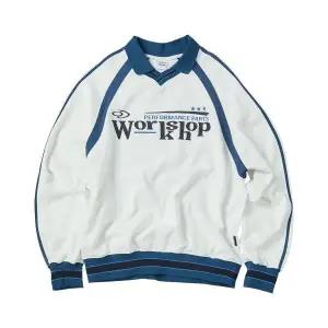 매장정품 트래블 TRAVEL 워크샵 라인 래글런 나일론 믹스 칼라드 스웨트셔츠 화이트 TRTFSAPC94UC2 217232