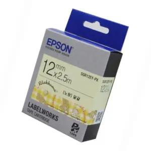 엡손 리락쿠마 라벨테이프 SGR12EY-PX 노랑 달걀 12mmx2.5M 네임텍 라벨카트리지