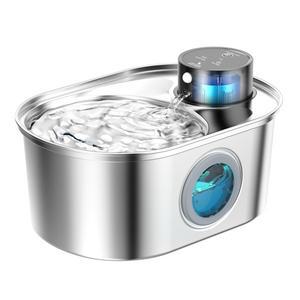 USB 고양이 분수대 자동 센서 스테인레스 스틸 개 여러 반려동물 물그릇 3.2L 충전 5V