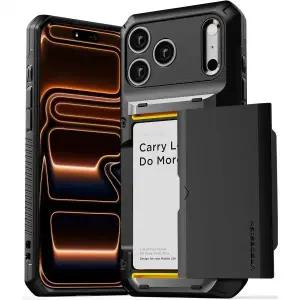 VRS DESIGN 아이폰 17 프로 맥스(2025)용 디자인 담다 글라이드 카드 홀더 케이스, 견고한 세미 오토 슬롯