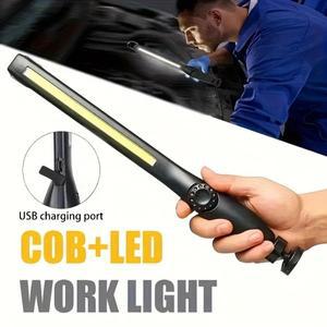 700LM 충전식 COB LED 작업등, 자석 휴대용 손전등(후크 포함), 가정용 캠핑 비상 수리용 검사등